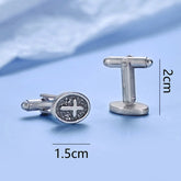 Oval Cross Vintage Style Stainless Steel Shirt Cuff Links For Men